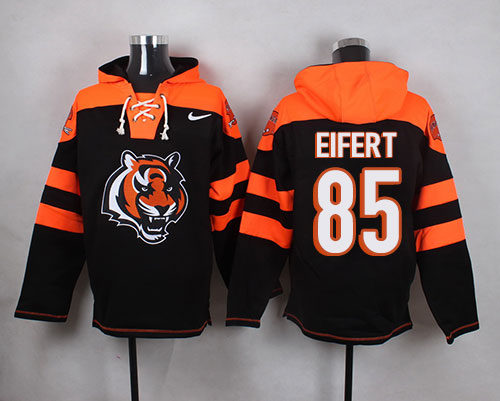 Nike Bengals #85 Tyler Eifert Black Player Pullover NFL Hoodie - Click Image to Close
